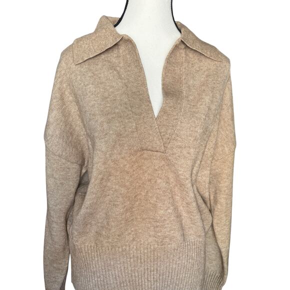 Truth by Republic Collared Soft Knit Sweater NWT Women’s Large Beige Bisque - Picture 2 of 7